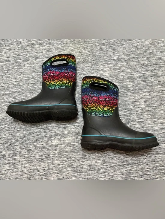 Girls Bogs Boots Size 3 Rainbow/Black - Picture 3 of 6